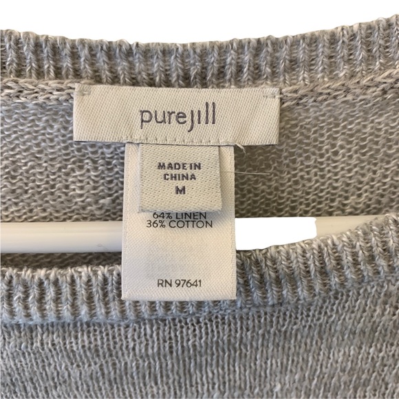 J Jill Pure Jill Gray Linen Blend Slub 